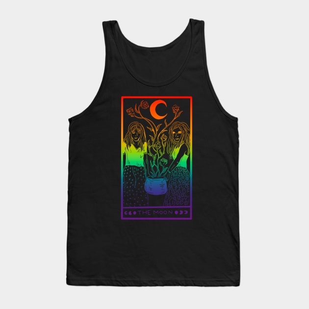 Midnight Margarita Moon - rainbow tarot card gay pride Tank Top by TheDoodlemancer